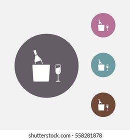 champagne in bucket icon vector, can be used for web and mobile design.