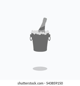 a champagne bucket illustration isolated in a light gray background