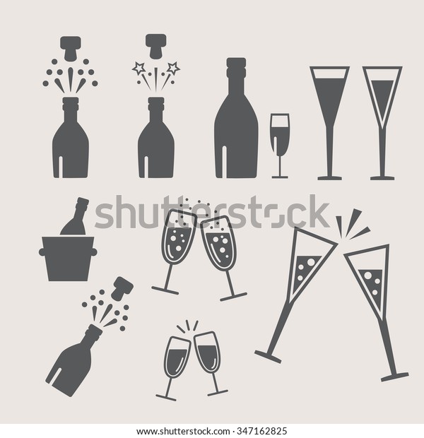 Champagne Celebration Open Champagne Bottle Stock Vector Royalty Free