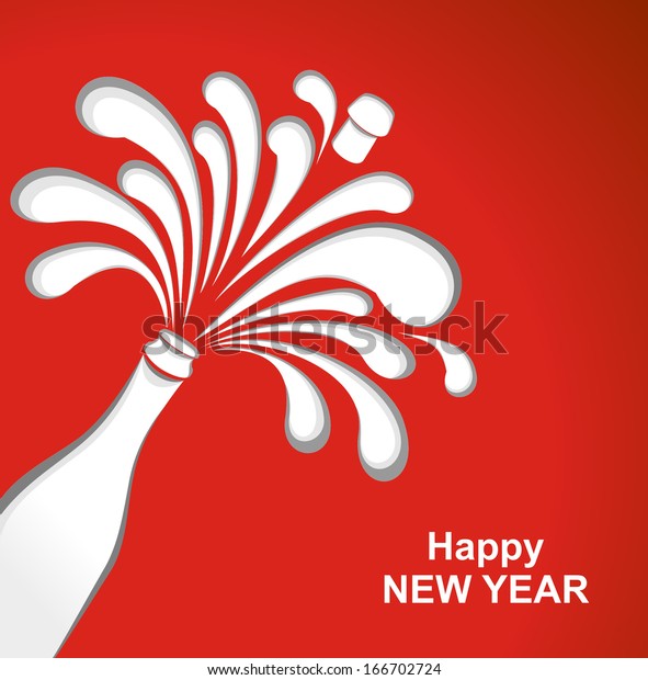 Champagne Celebration Open Champagne Bottle Cut Stock Vector (Royalty ...