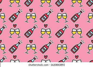champagne and cheers background, seamless pattern, eps10