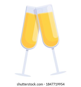 Icono de la ovación de champán. Caricatura de champán animadores icono vectorial para el diseño web aislado en fondo blanco