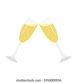 Champagne classes cheers illustration vector