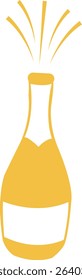 Champagne clip art design on plain white transparent isolated background for sign, decal, card, shirt, hoodie, sweatshirt, apparel, tag, mug, icon, poster or badge