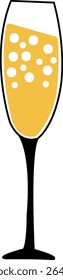 Champagne clip art design on plain white transparent isolated background for sign, decal, card, shirt, hoodie, sweatshirt, apparel, tag, mug, icon, poster or badge