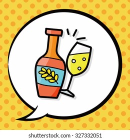 champagne color doodle, speech bubble
