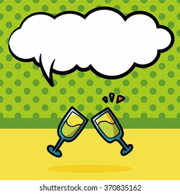 champagne color doodle, speech bubble