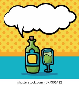 champagne color doodle, speech bubble