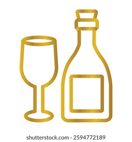 Champagne Color gradient illustration vector icon which can easily modify or edit 