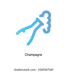 Champagne colorful linear icon vector on white background. Bottle gradiential icon illustration.