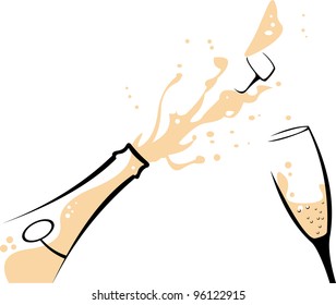 Champagne concept. Easy editable layered vector illustration.