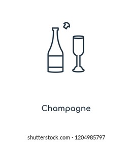 Champagne concept line icon. Linear Champagne concept outline symbol design. This simple element illustration can be used for web and mobile UI/UX.