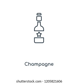 Champagne concept line icon. Linear Champagne concept outline symbol design. This simple element illustration can be used for web and mobile UI/UX.
