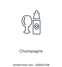 Champagne concept line icon. Linear Champagne concept outline symbol design. This simple element illustration can be used for web and mobile UI/UX.