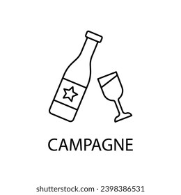 Champagne concept line icon. Simple element illustration. Champagne concept outline symbol design.