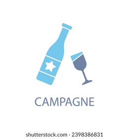 Icono de línea conceptual de champán. Ilustración de elemento simple. Diseño de símbolos de esquema conceptual de champán.
