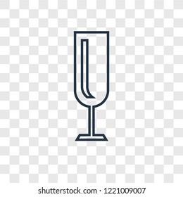 Champagne concept vector linear icon isolated on transparent background, Champagne concept transparency concept in outline style