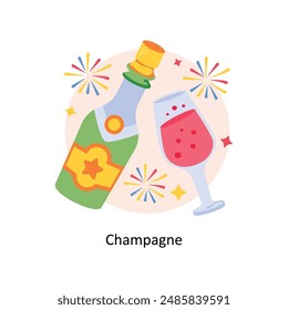Champagne concepts style illustration.EPS 10 File