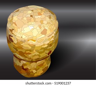 champagne cork dark background shadows left