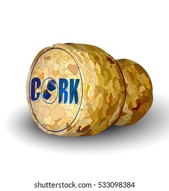 Champagne cork logo white background