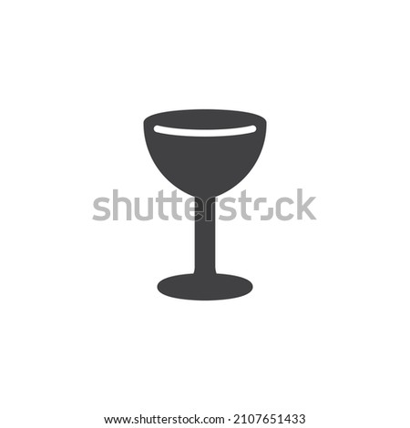 Champagne coupe glass vector icon. filled flat sign for mobile concept and web design. Champagne glass glyph icon. Symbol, logo illustration. Vector graphics