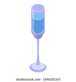 Icono de la copa de champán. Isométrico icono vectorial de copas de champán para diseño web aislado en fondo blanco