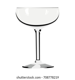 Champagne coupe realistic vector illustration isolated
