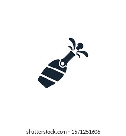 champagne creative icon. filled simple illustration. From Christmas icons collection. Isolated champagne sign on white background