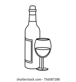 Champagne cup and bottle