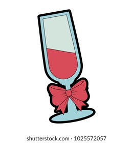 champagne cup with bow tie