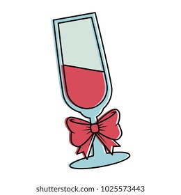 champagne cup with bow tie