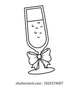 champagne cup with bow tie