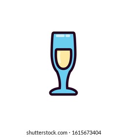 Champagne cup design, Alcohol drink bar beverage liquid menu surprise restaurant and celebration theme Vector illustration
