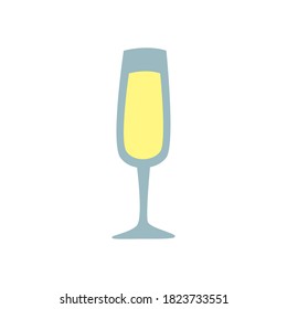 Champagne cup free form style icon design, Alcohol drink bar beverage liquid menu surprise restaurant and celebration theme Vector illustration