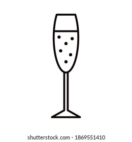 champagne cup line style icon vector illustration design