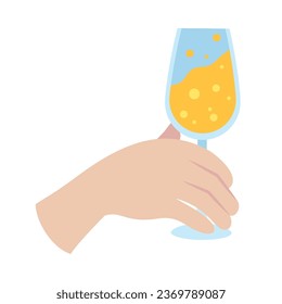 champagne cup toasting with bubbles vector isolated