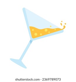 champagne cup toasting with drops vector isolated