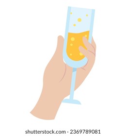 Toastvektor für Champagnerbecher einzeln