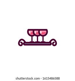 Champagne cups design, Alcohol drink bar beverage liquid menu surprise restaurant and celebration theme Vector illustration