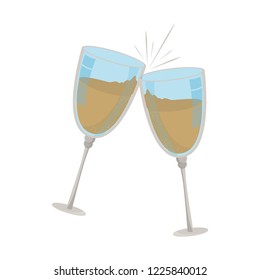 Champagne cups isolated