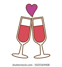 champagne cups isolated icon