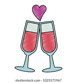 champagne cups isolated icon