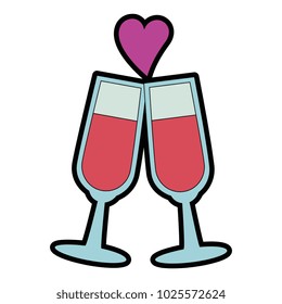 champagne cups isolated icon