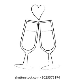 champagne cups isolated icon