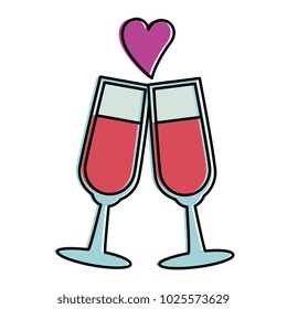 champagne cups isolated icon