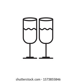 champagne cups line style icon vector illustration design