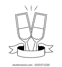 champagne cups with ribbon
