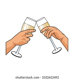 Champagne cups toast