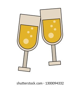 Champagne cups toast