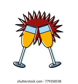 Champagne cups toast